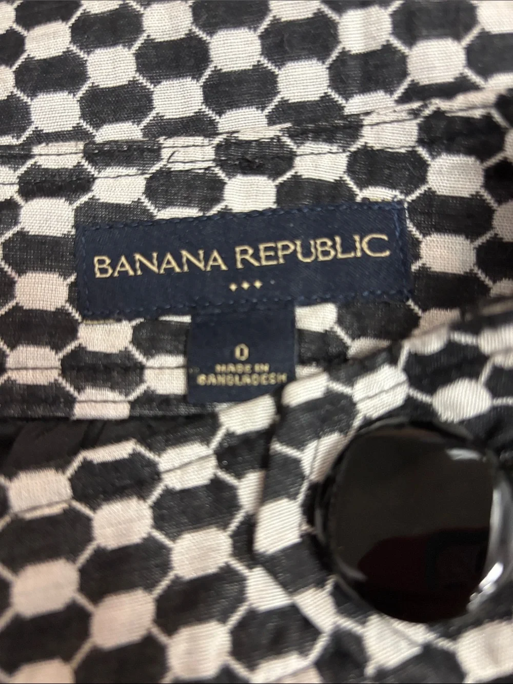 Banana Republic Factory Black and White Mini Skirt with Button Detail Size 0